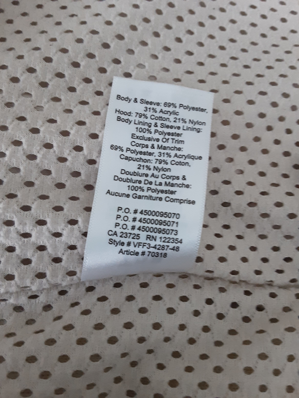 TNA Off White Fleece Anorak. - Picture 5 of 5